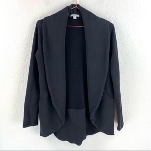 James Perse French Terry Draped Open Cardigan Size 3